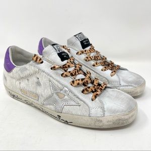 Golden Goose Superstar Women White Leather Sneakers Horsy Nabuk US 7 EU 37